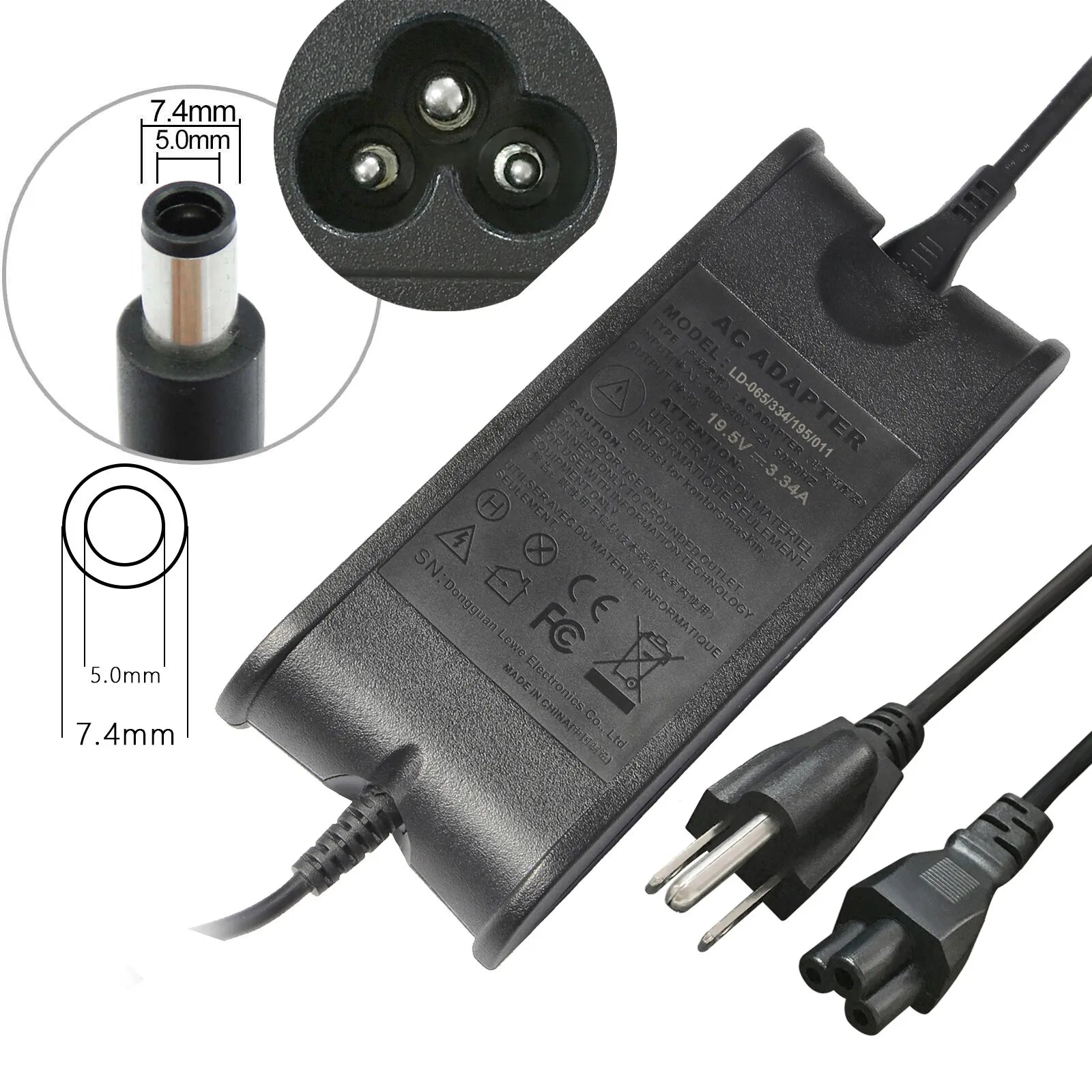 Lot 10 for Dell 65W 19.5V AC Adapter Charger Laptop 9RN2C 9T215 5U092 6T Big Tip