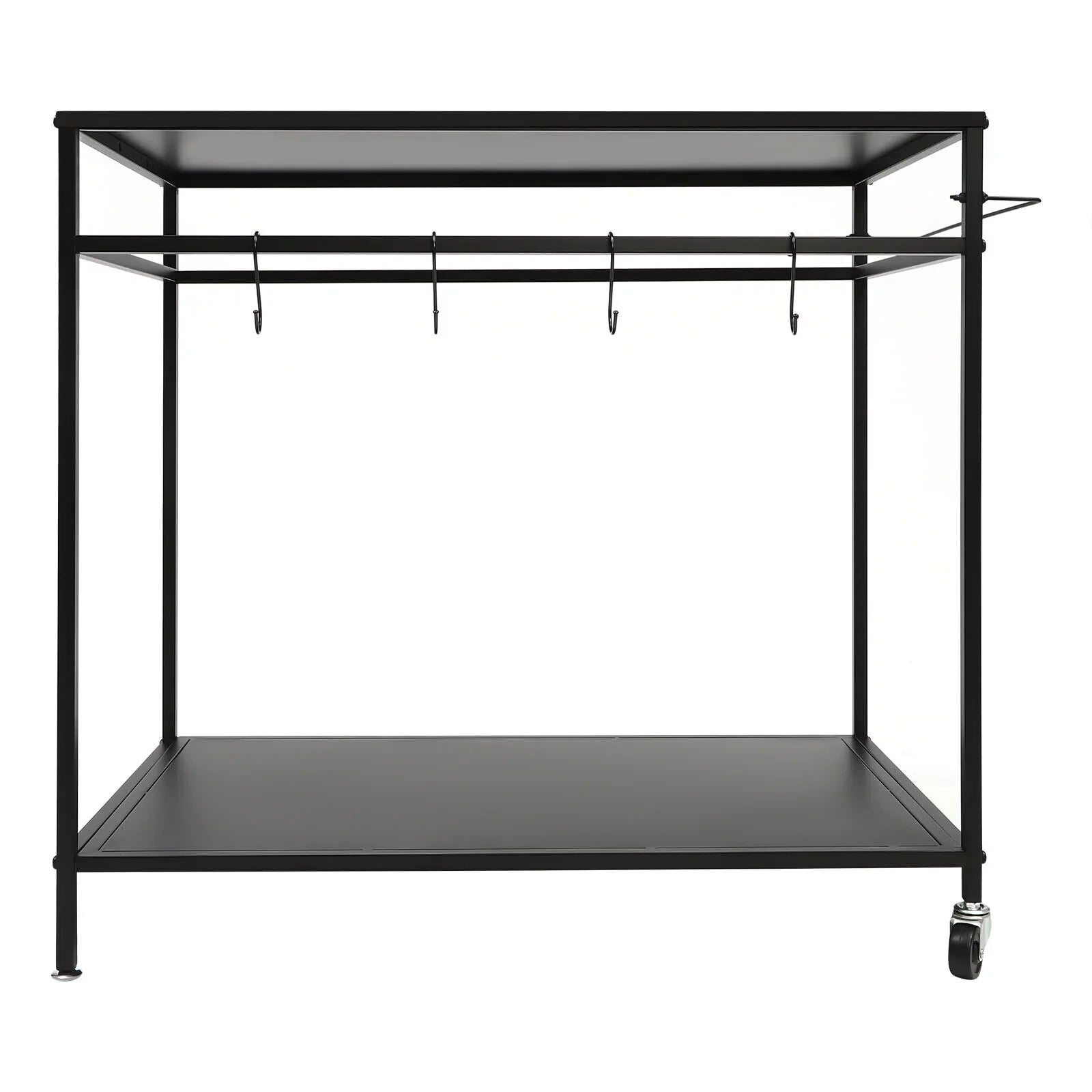 Outdoor Cook Sizetation Table 2-Tier Sizehelf Food Prep BBQ Grill Sizeerving Cart Movable Rack