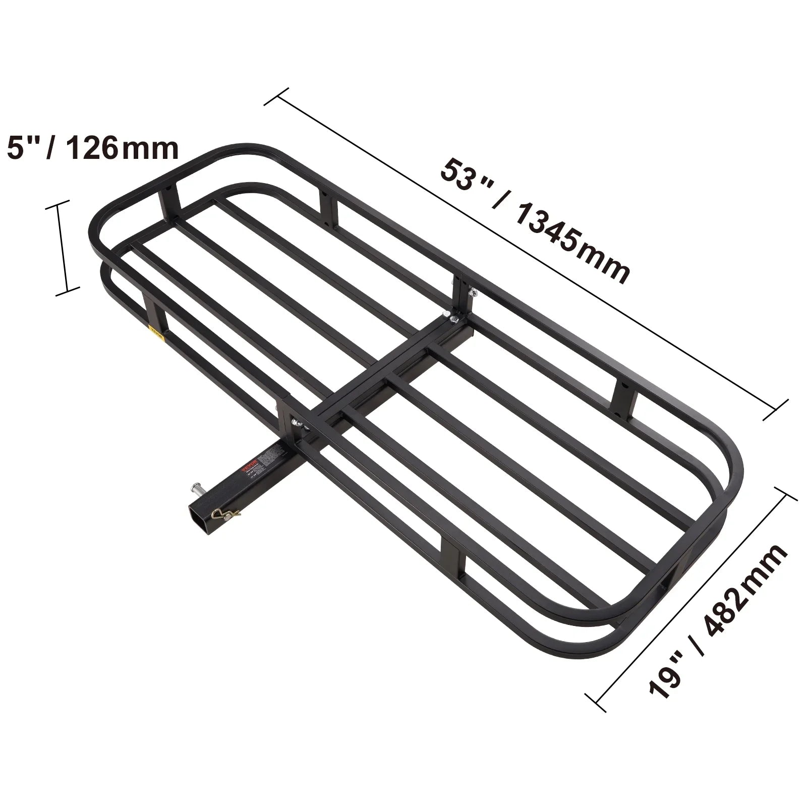 BENTISizeM Hitch Mount Cargo Carrier 53x19x5 in 500lb & Cargo Net Fits 2" Receiver