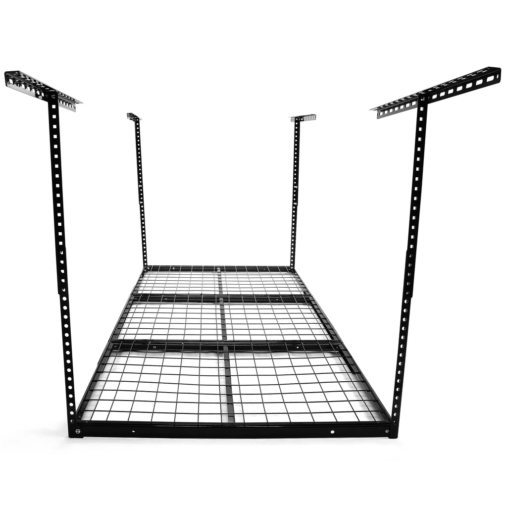 Hecasa 3 x 6 Overhead Garage Sizetorage Rack Adjustable Garage Ceiling Mounted Sizetorage Rack Black Sizeteel