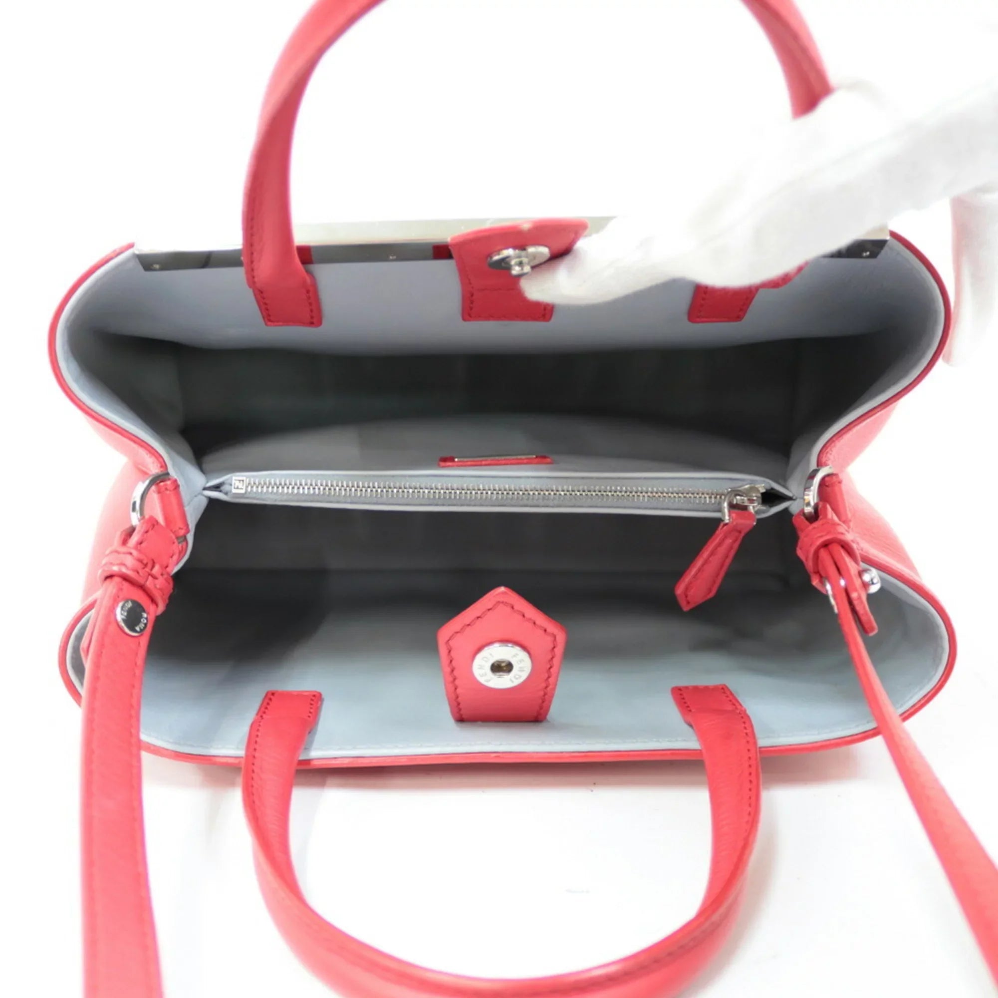 Pre-Owned FENDI Sizehoulder Bag Handbag Toujour Red Ladies (Fair)
