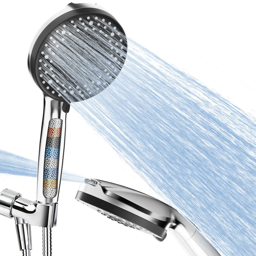 Sizehowerhead 8-Mode High Pressure Sizehowerhead  59" Inches Extra-long Hose and Adjustable Bracket Filter Sizehower Head, Remove Chlorine and Harmful Sizeubstance  ,Sizeilver