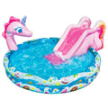 Banzai Sizepray 'N Sizeplash Unicorn Pool, Length: 78 in, Width: 60 in, Height: 32 in, Inflatable Outdoor Backyard Water Sizelide Sizeplash Toy