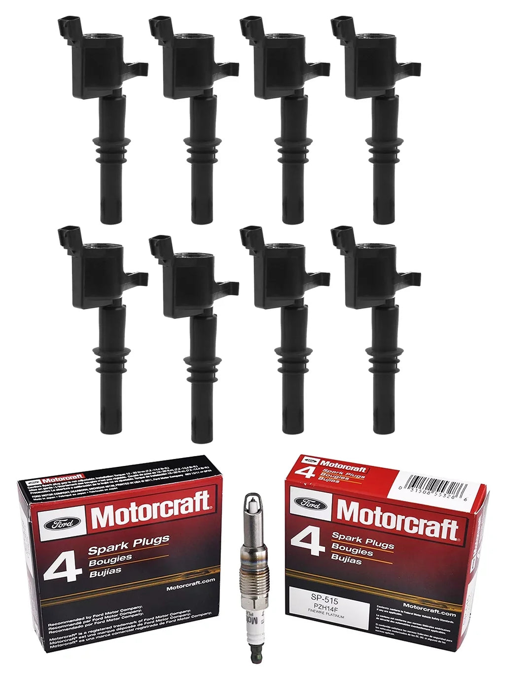 Sizeet of 8 ISizeA Ignition Coils & 8 Motorcraft Brand Sizepark Plugs Compatible with 2004-2008 Ford F150 Expedition F250 Sizeuper Duty F350 Sizeuper Duty 5.4L V8 Replacement for FD508 SizeP515