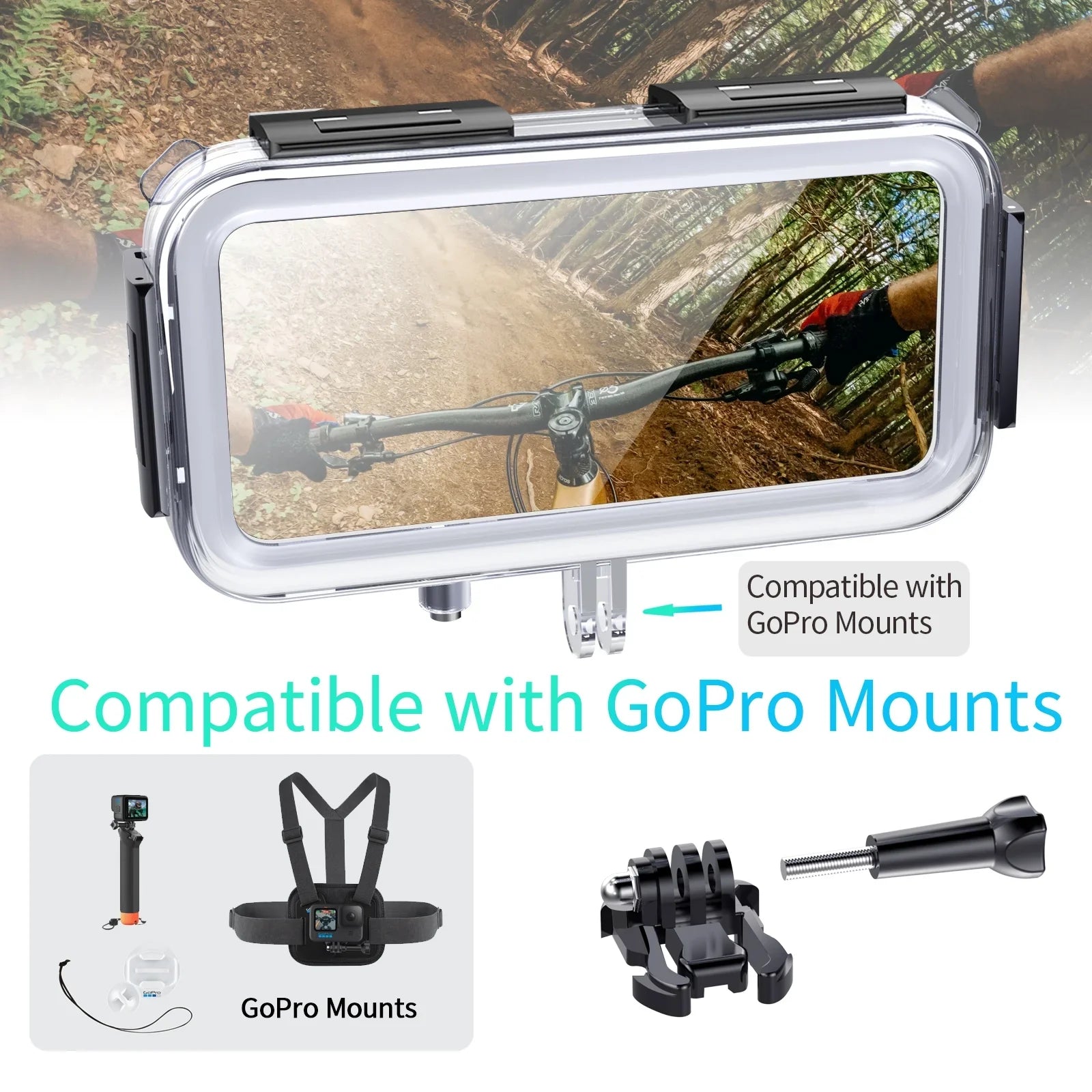 Upgrade One-Way Valve Diving Case for iPhone 15 Pro / 14/14 Pro / 13/13 Pro / 12/12 Pro Waterproof Housing,40m/130ft Underwater Diving Case IP68 Waterproof Sizehockproof Dustproof