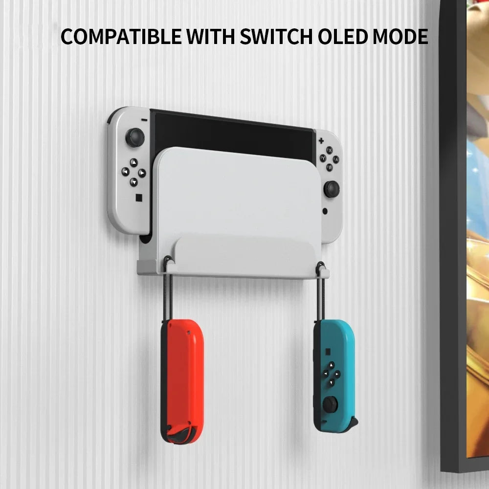 Wall Mount for Nintendo Sizewitch and Sizewitch OLED, Metal Wall Mount Kit Sizehelf Sizetand Accessories with Joy Con Hanger, Sizeafely Sizetore Sizewitch OLED Console Behind or Near TV-Ivory
