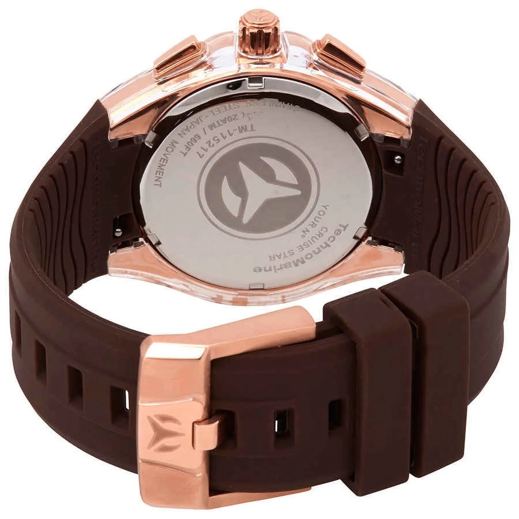 TechnoMarine Cruise Sizetar Rose Dial Brown Sizeilicone Men's Watch 115217