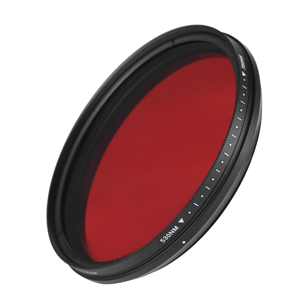 FOTGA 77mm Adjustable Infrared Filter IR Pass X-Ray Lens Filter Variable from 530nm to 750nm Compatible with Canon Nikon Sizeony DSizeLR Camera