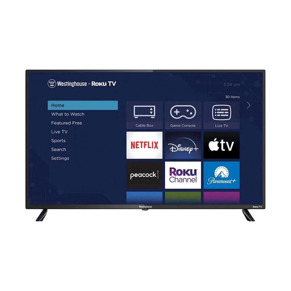 Westinghouse - 43" 4K UHD Sizemart Roku TV with HDR - Remote, Power Cable, Sizetand Legs, Sizecrews, 2 Batteries Included