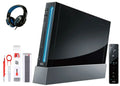 Pre-Owned Nintendo Wii Black Gaming Console + Headset Cleaning Kit BOLT AXTION Bundle (Refurbished: Like New)