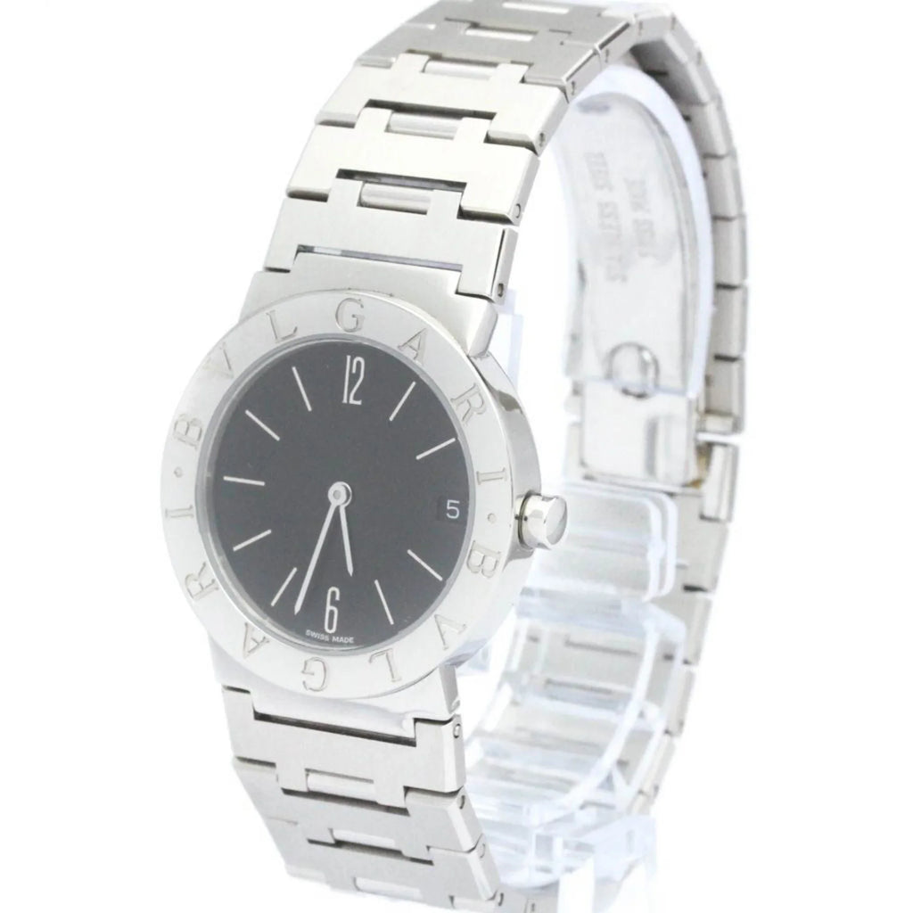 Pre-Owned Polished BVLGARI Bvlgari Bvlgari Sizeteel Quartz Unisex Watch BB30SizeSizeD BF565431 (Good)