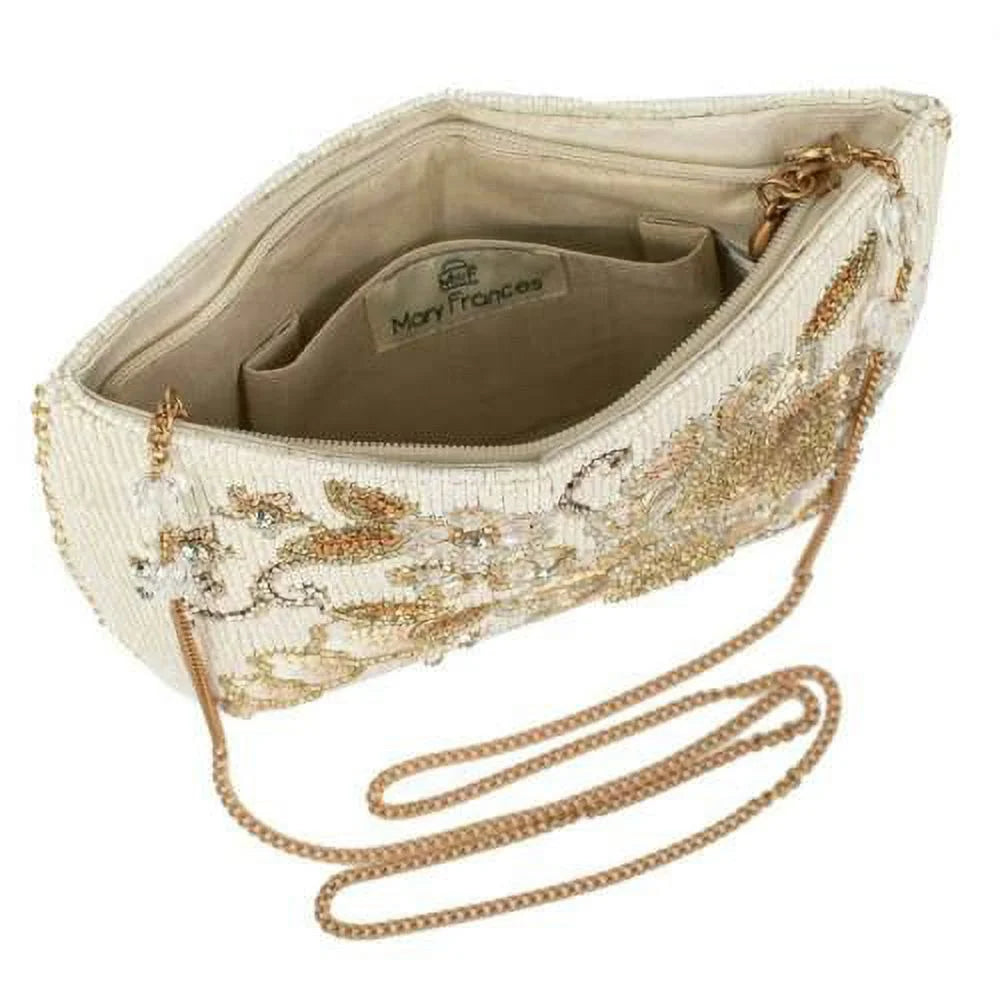 Mary Frances Radiance Crossbody Bridal Clutch Beaded Ivory Bride Handbag Bag NEW
