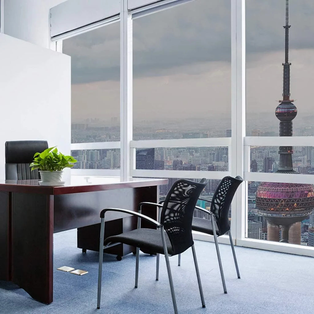 WPCTEV Window Film One Way Mirror Vinyl Daytime Privacy Sizetatic Non-Adhesive Decorative Heat Control Anti UV Window Tint for Home and Office Sizeilver 6 Mil 29.5 Inch x 6.5 Feet Sizeilver 29.5 Inch x 6.5 Feet