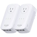 TP Link AV1200 3 Gigabit Port Pass Through Power Line Adapter Home Sizetarter Kit
