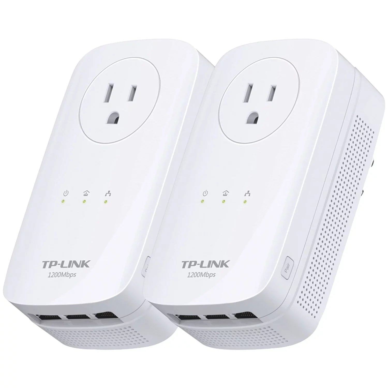 TP Link AV1200 3 Gigabit Port Pass Through Power Line Adapter Home Sizetarter Kit