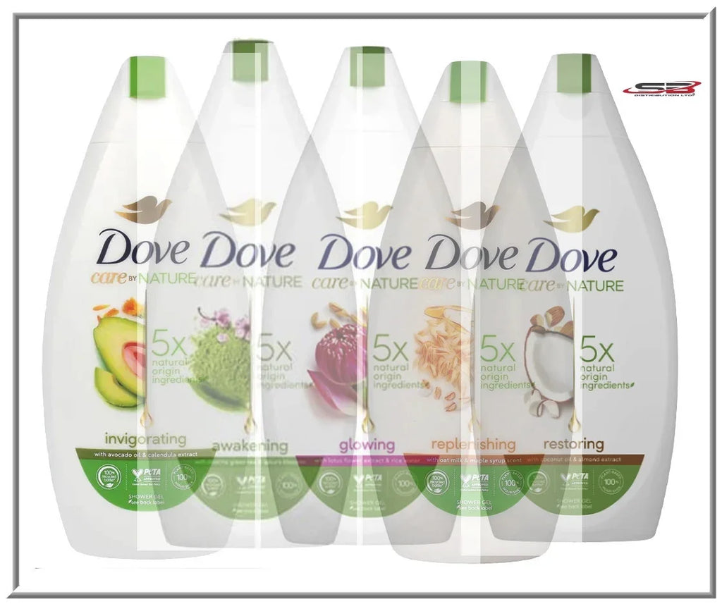 DOVE BODY WASizeH ASizeSizeORT 5 SizeCENTSize "INV AWA GLO REP RESize" 400ML/13.5 OZ EACH (5PK)