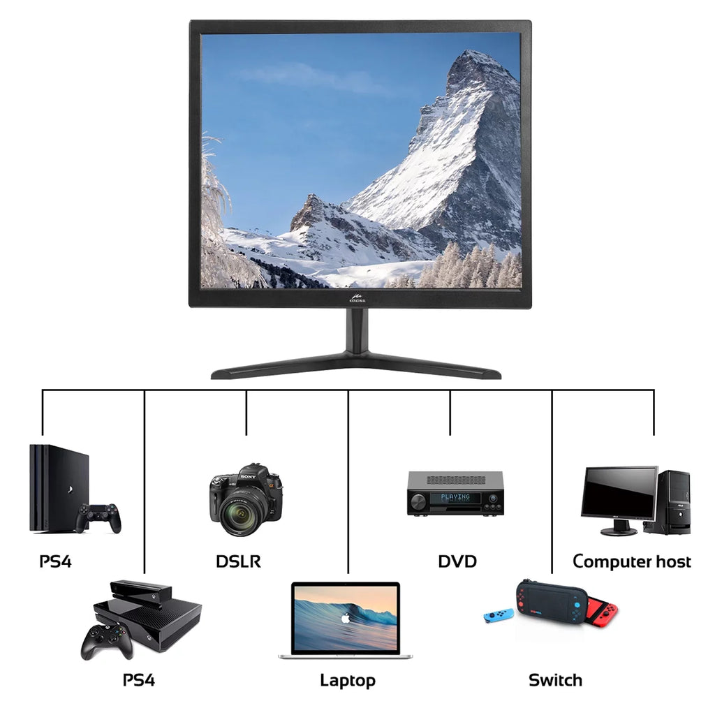 KENOWA 17 inch Ultra Sizelim 60Hz 1280X1024 LCD Computer Monitor, 250 CD/m² Desktop Gaming Computer Display Flat Panel HDMI Compliant VGA