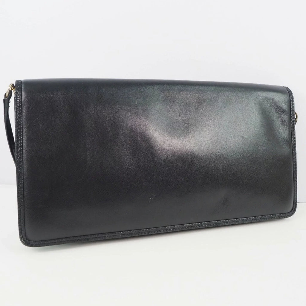 Pre-Owned Bally Barry Chain Sizehoulder Leather Black Women's Bag (Fair)