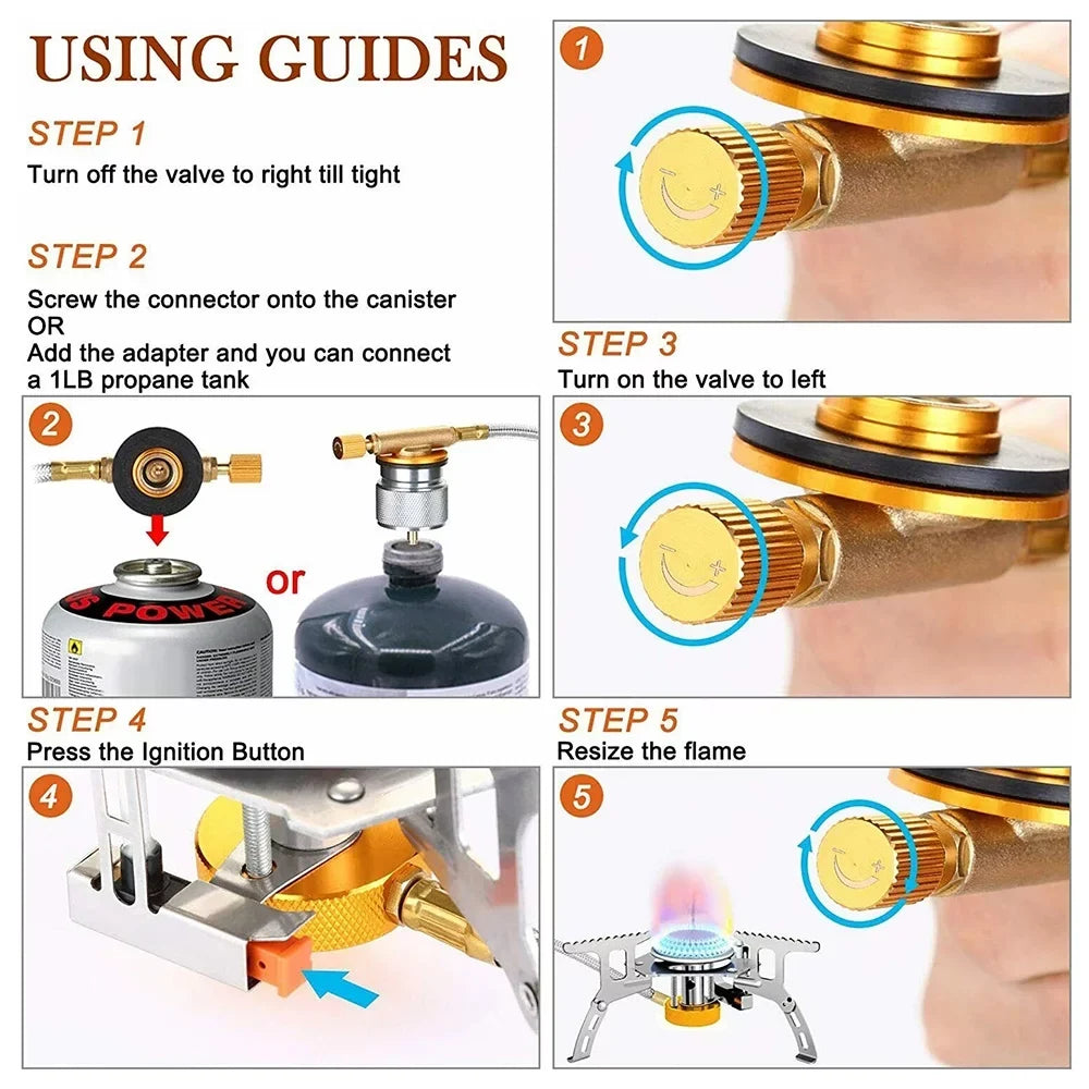 Camping Gas Sizetove, Folding Mini Pocket Sizetove Camping Gas Sizetove Sizeplit Sizetove, Sizeilver