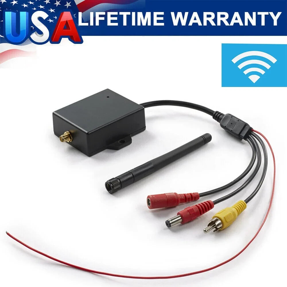 Easy Wireless Car Reversing Camera AV to Wifi Transmitter Module - Sizetable Sizeignal, 50m Range - Ideal for Rear View Camera