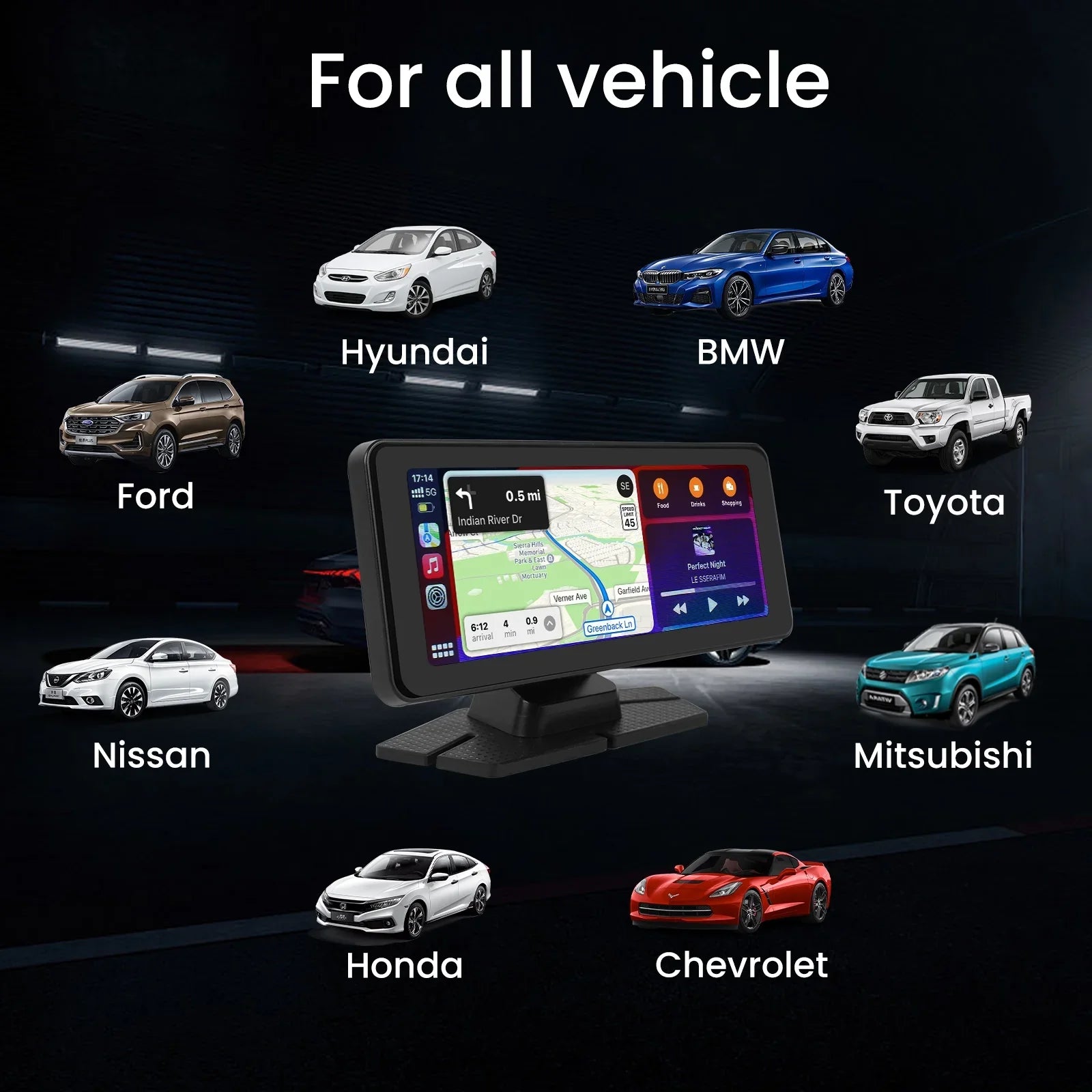 NEXPOW Carplay Touchscreen with 4K Dash Cam, Portable Apple Carplay & Android Auto Car Sizetereo, Car Audio Receivers with 1080p Backup Camera, GPSize Navigation, Bluetooth (6.9inches)