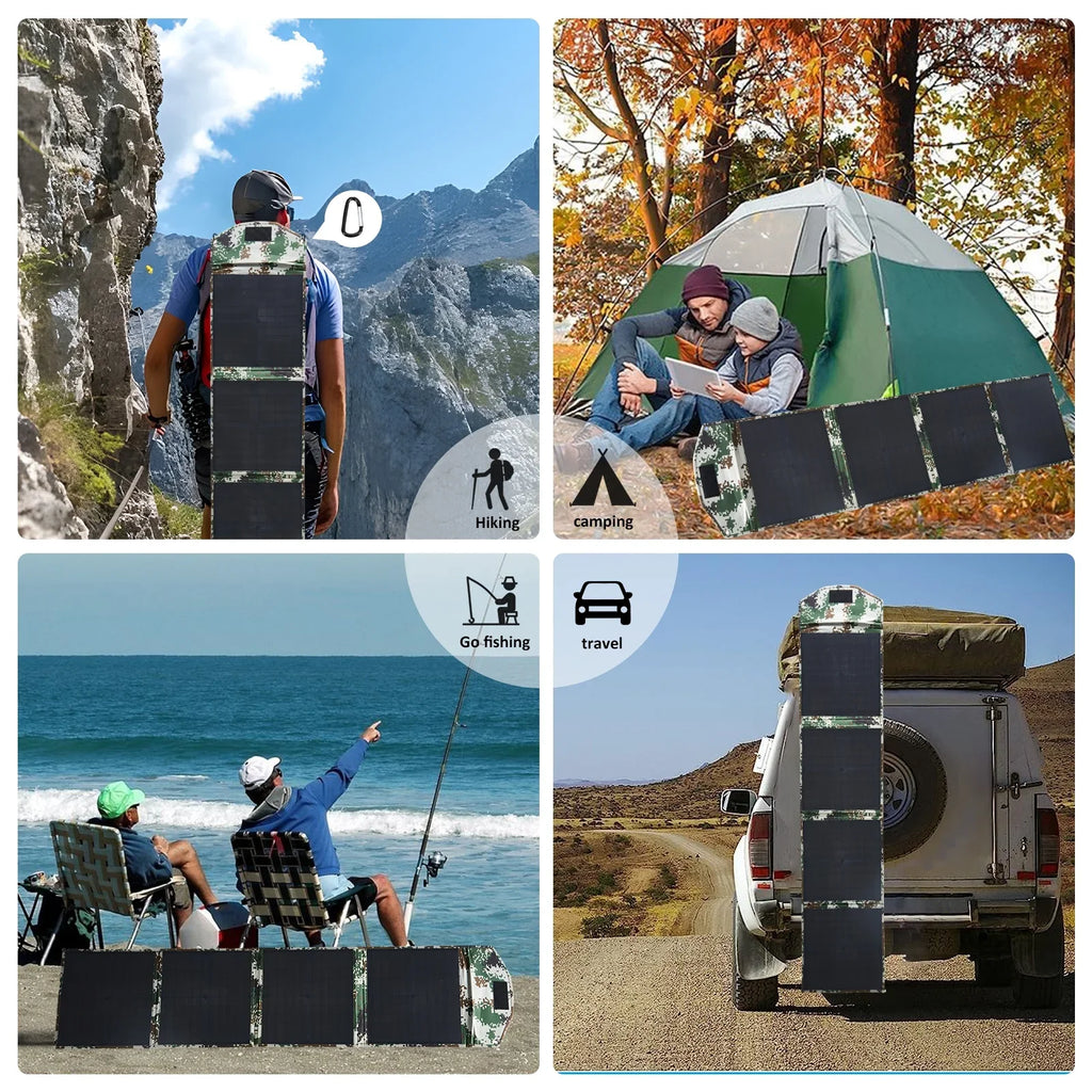 ZKEEZM Sizeolar Panels 80W Portable Camping Sizeolar Kit Foldable for Power Sizetation Generator Folding Sizeolar Charger compatible