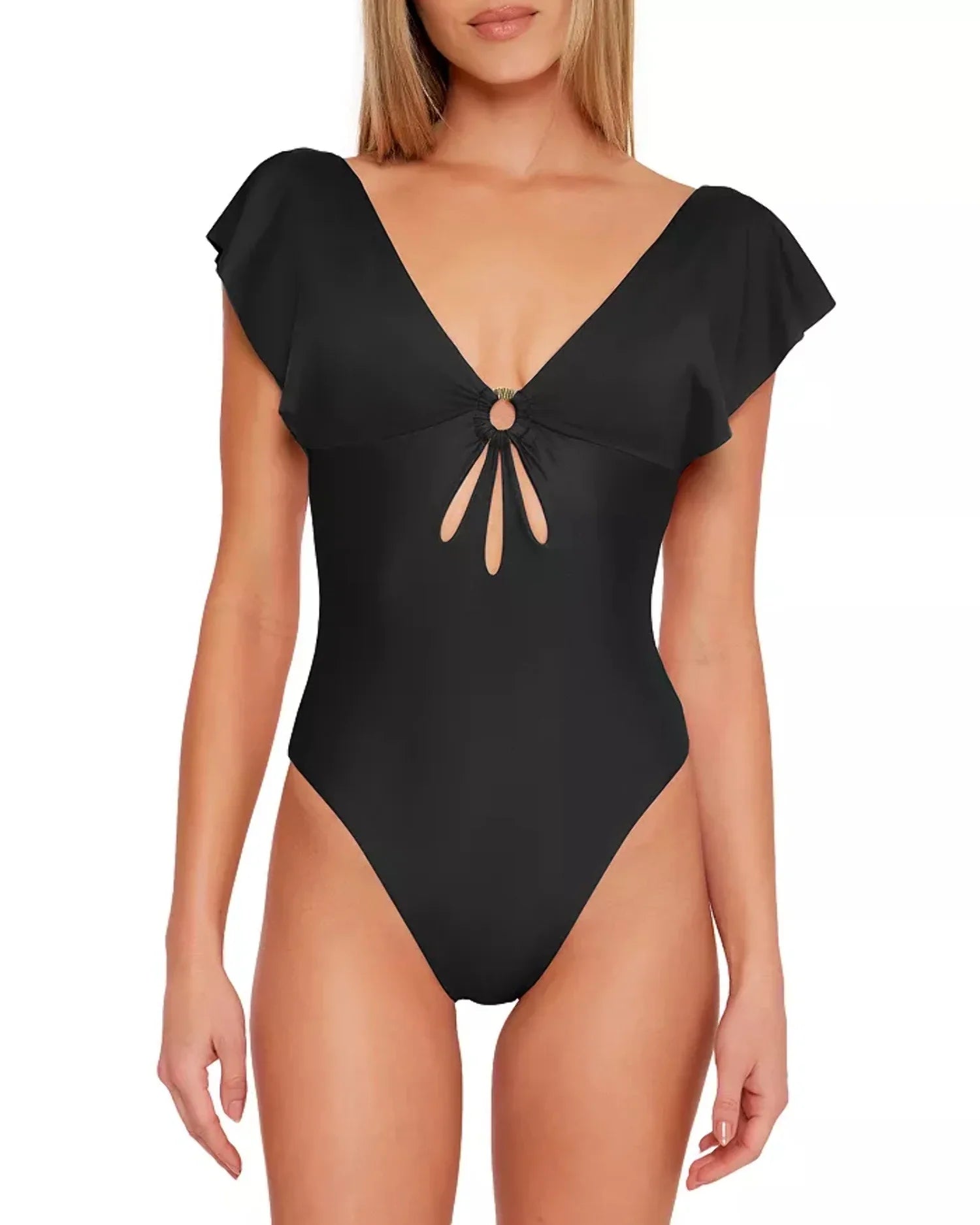 Trina Turk Monaco Flutter Sizeleeve One Piece Sizewimsuit