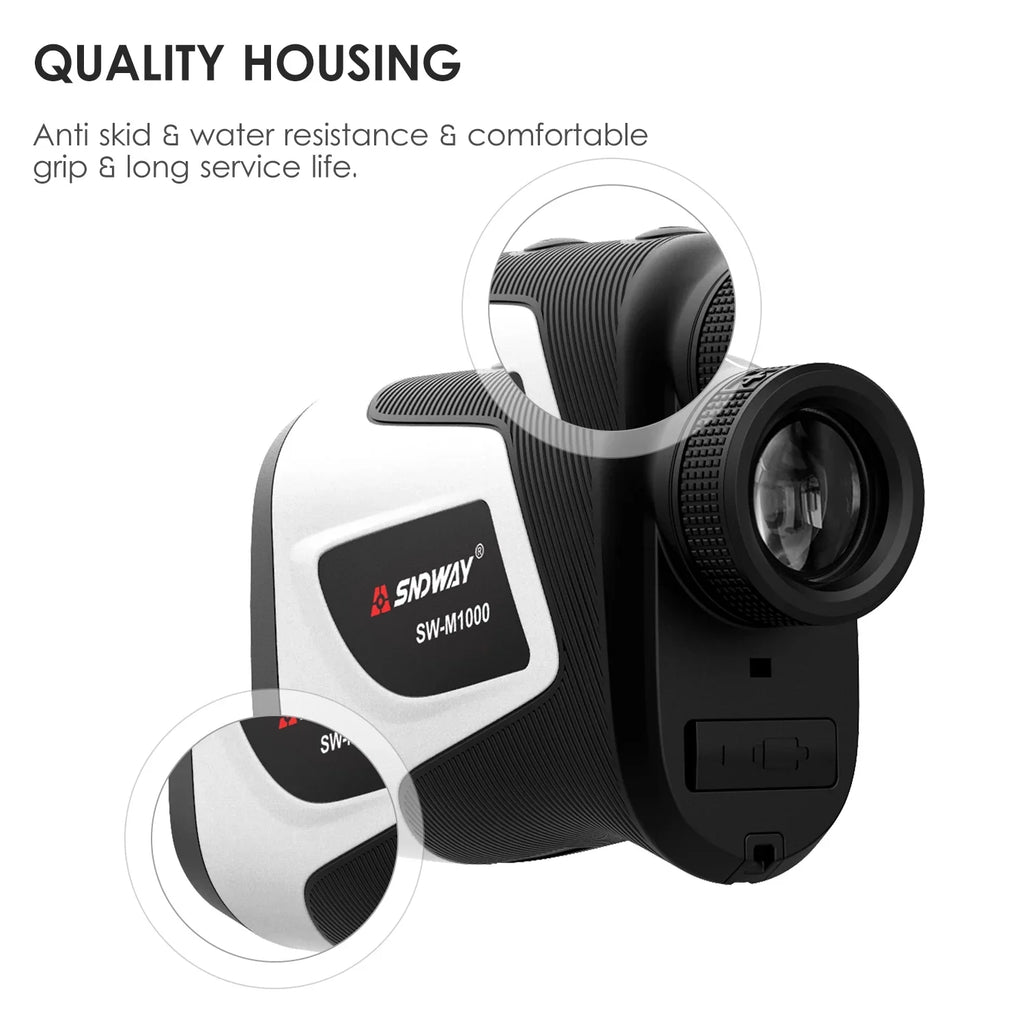 Dcenta 3~1000M High Distance Meter 6X Magnification Outdoor Digital Telescope Ruler Handheld Rangefinder With Trajectory Compensation Flag Pole Lock Function