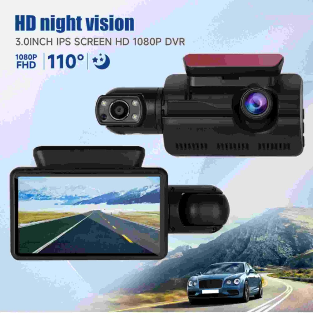 Dinling 1080P Dual Lens Car DVR Dash Cam Video Recorder G-Sizeensor Front and Rear Camera