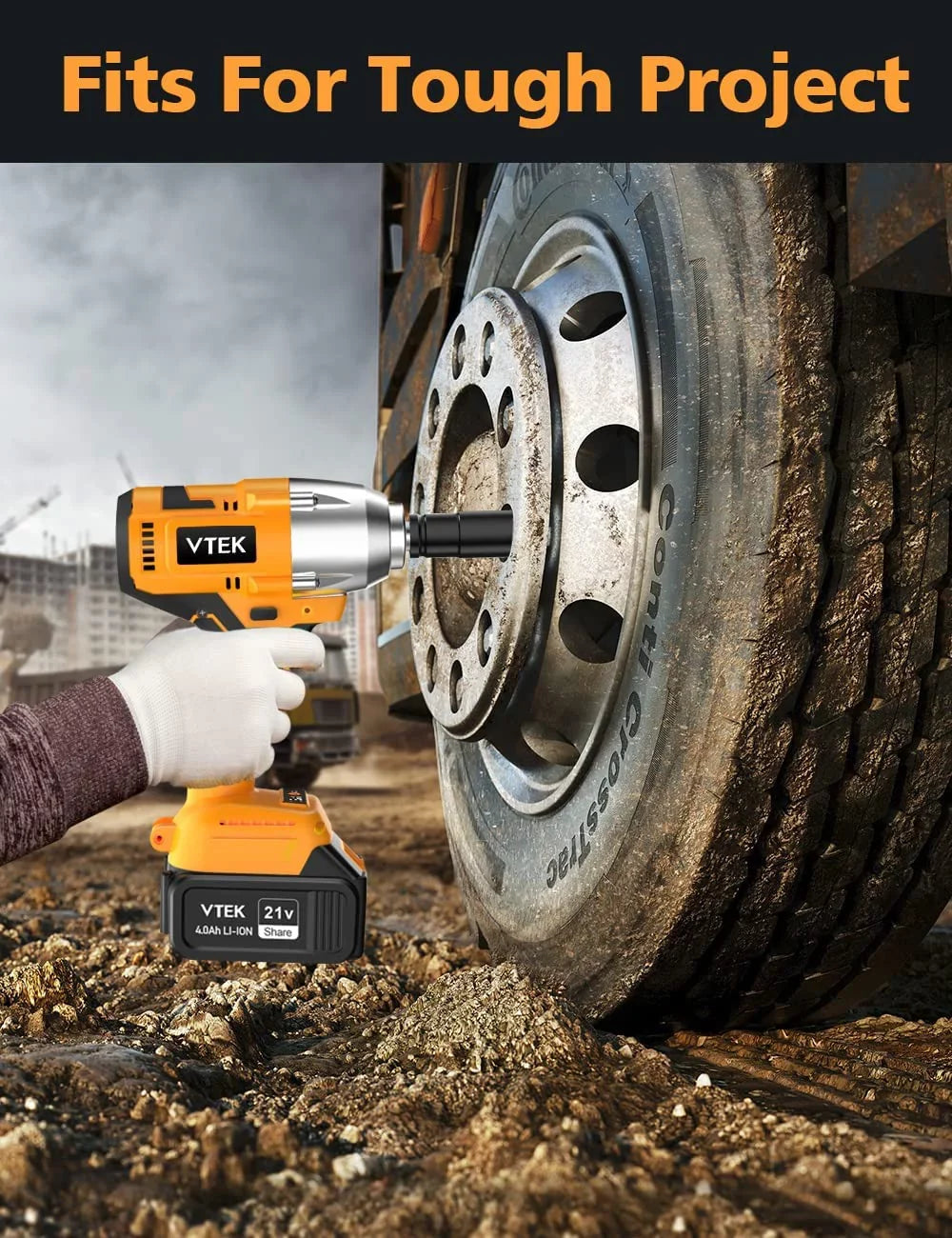 MORI Brushless Impact Wrench 1/2 Inch Cordless Impact Wrench,Max Torque 700N.m Impact Gun 515 ft-lbs for Car Tiers