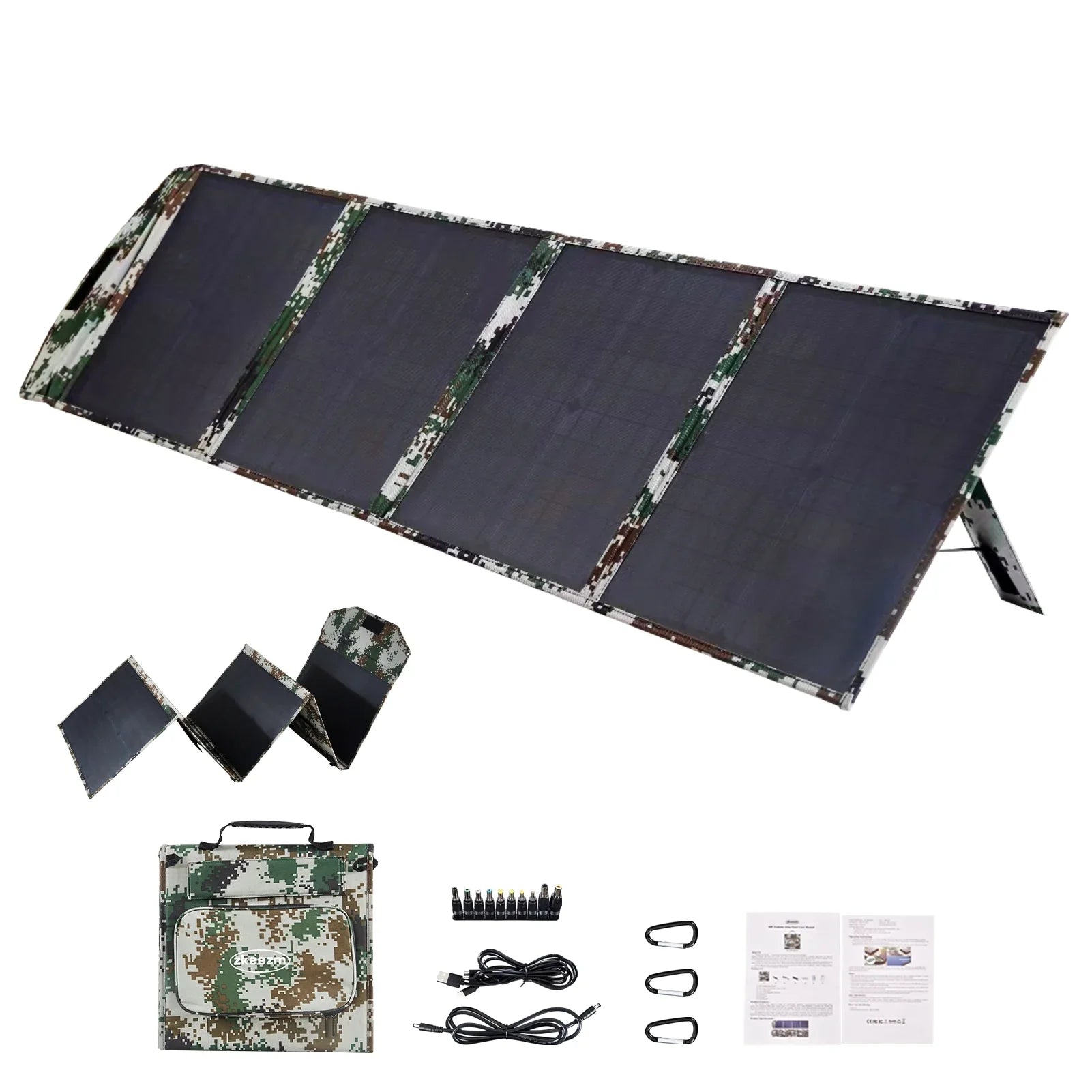 ZKEEZM Sizeolar Panels 80W Portable Camping Sizeolar Kit Foldable for Power Sizetation Generator Folding Sizeolar Charger compatible