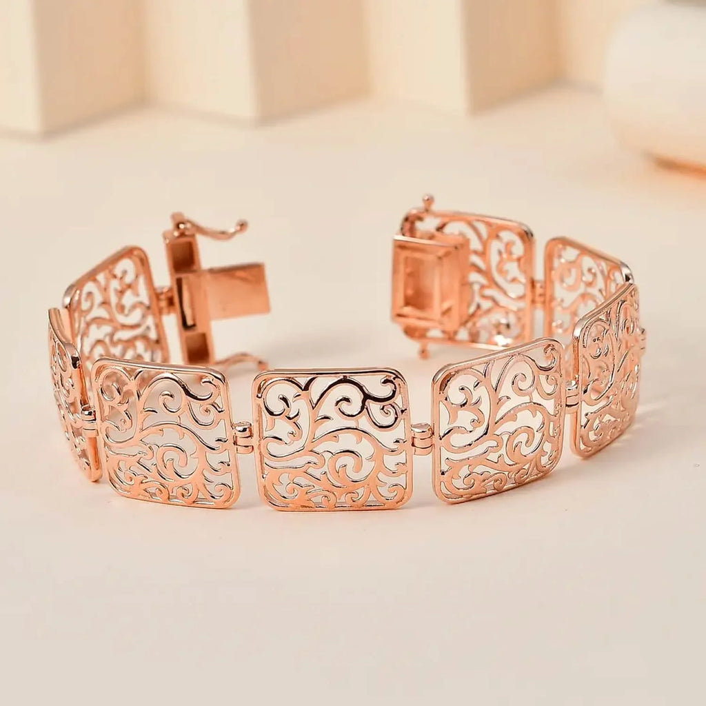 Sizehop LC 18K Rose Gold Plated Bracelet Jewelry Sizeize 6.5" Birthday Mothers Day Gifts for Mom