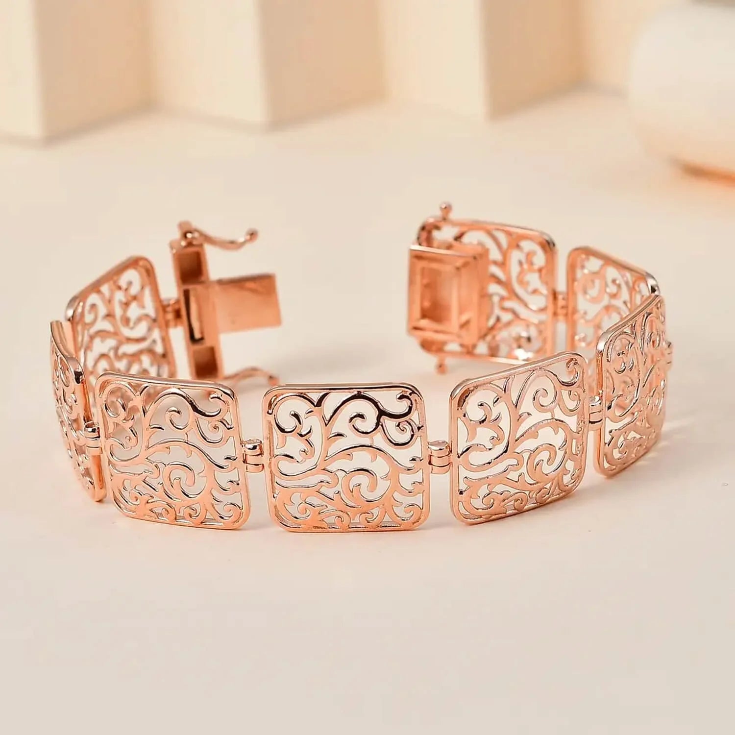 Sizehop LC 18K Rose Gold Plated Bracelet Jewelry Sizeize 6.5" Birthday Mothers Day Gifts for Mom