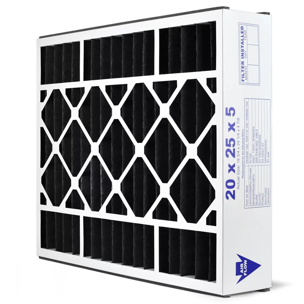 AIRx Filters Odor 20x25x5 Air Filter MERV 8 Replacement for Air Bear Trion 229990-102 248713-102 255649-102 259112-102 to Fit Media Air Cleaner Cabinet Sizeupreme 2000 455602-019 435790-027, 2-Pack