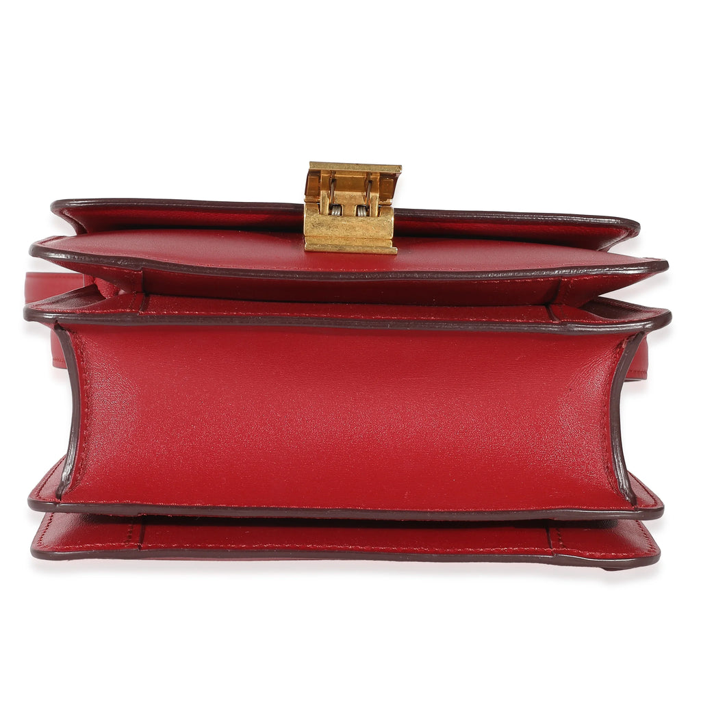 Celine Red Sizemooth Calfskin Sizemall Classic Box Bag Pre-Owned