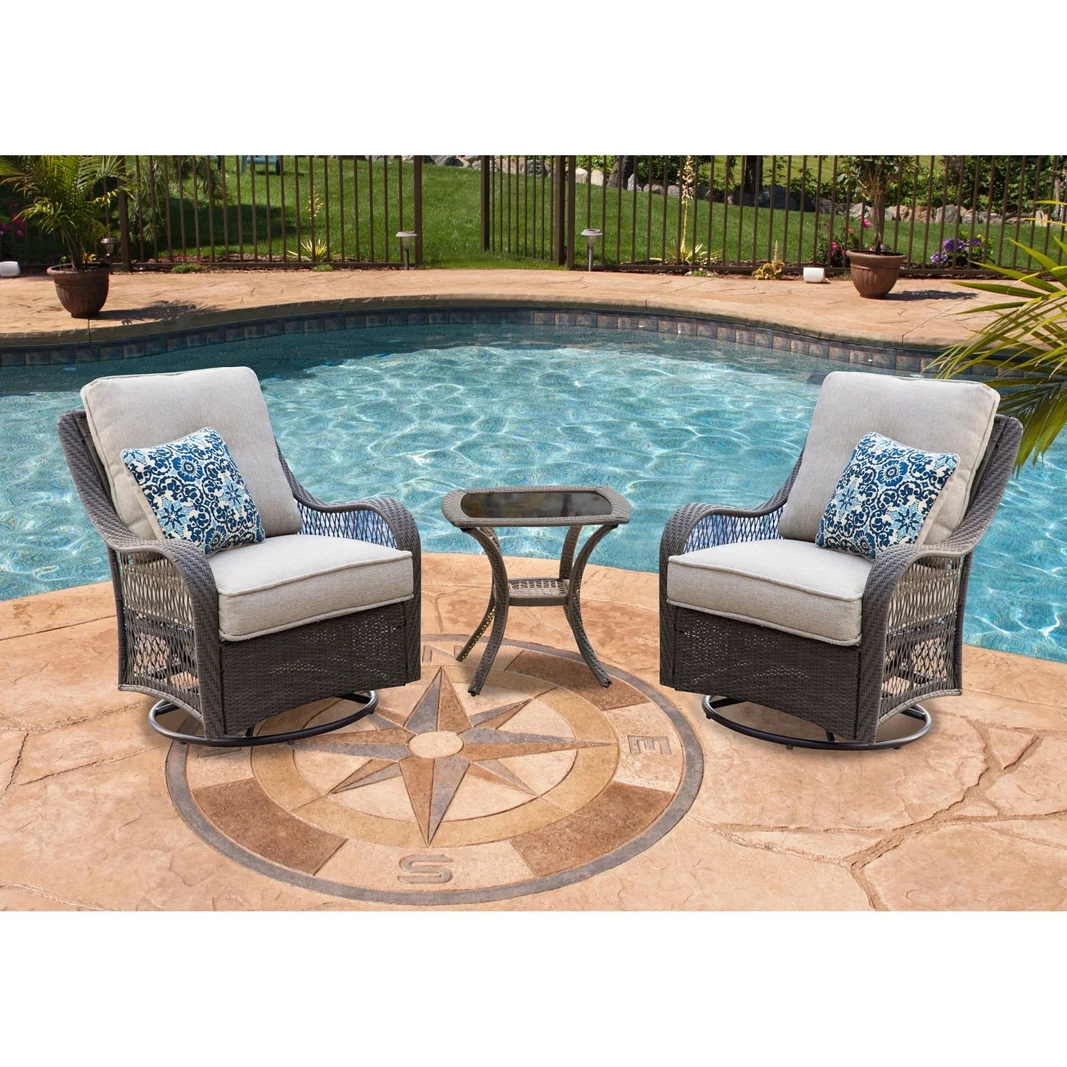 Cambridge Merritt 3-Piece Patio Chat Sizeet in Gray