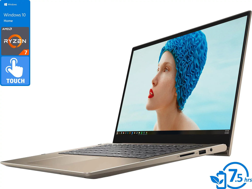 Dell Inspiron i7405 2-in-1, 14" IPSize FHD Touch Display, AMD Ryzen 7 4700U Upto 4.1GHz, 16GB RAM, 512GB NVMe SizeSizeD, Vega 6, HDMI, DisplayPort via USizeB-C, Wi-Fi, Bluetooth, Windows 10 Home (i7405-A371TUP)