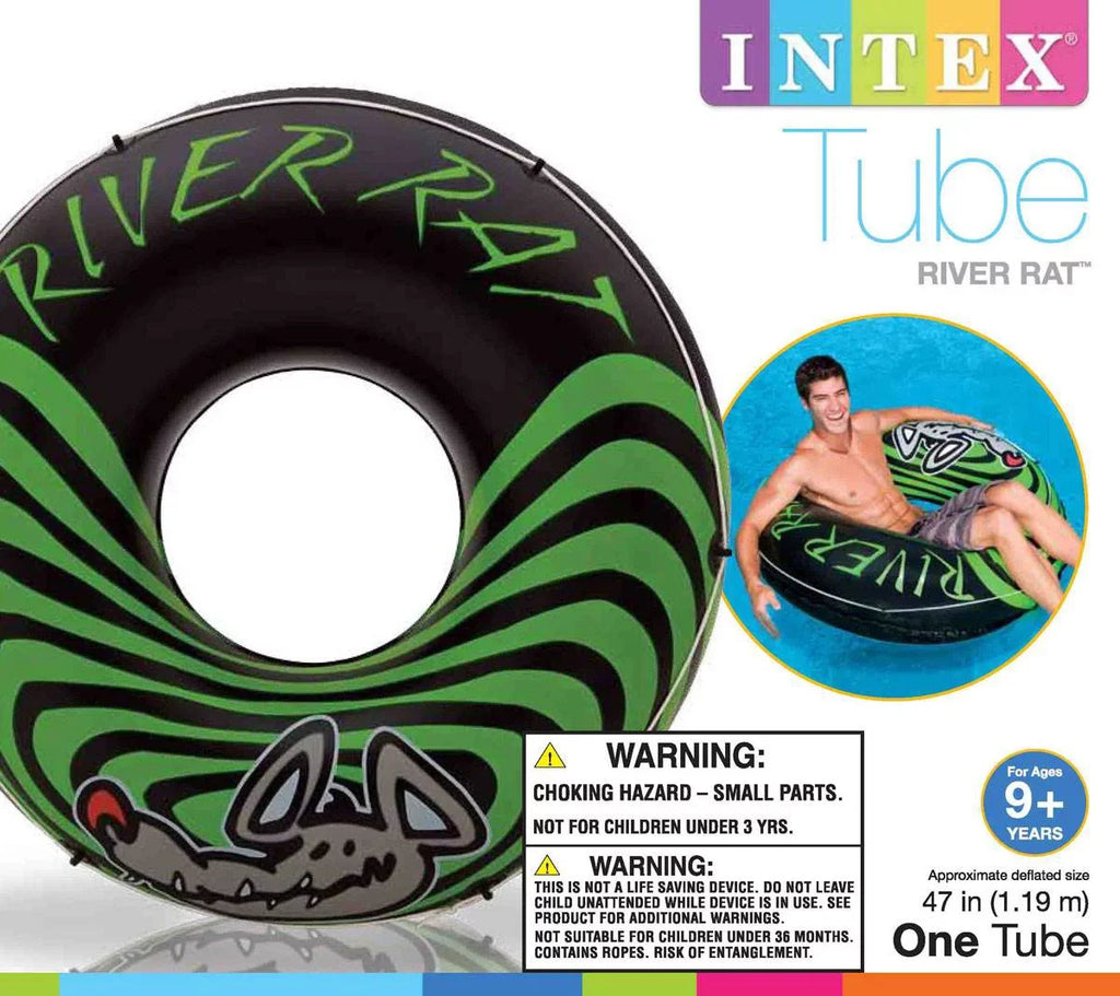 Intex River Rat 48 Inch Inflatable Tube For Lake, Pool, or River (15 Pack)