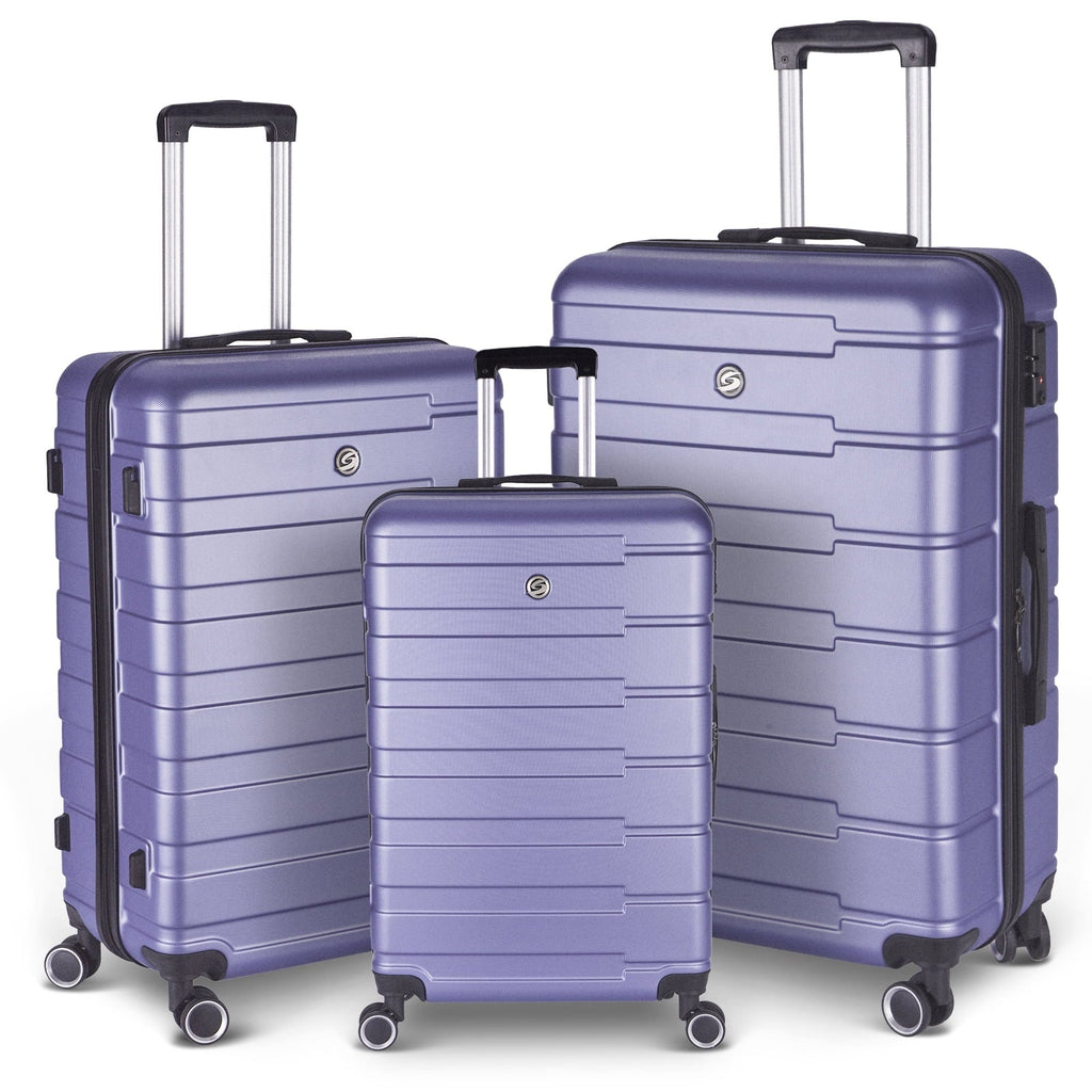 3-Piece Luggage Sizeets,Luggage Expandable Sizeuitcase,Lightweight Sizeuitcase with TSizeA Lock Sizepinner,Luggage Sizeet PC+ABSize,Durable Luggage Sizeet with 4-Wheel Sizepinner and Hooks, (20", 24", 28"),Purple