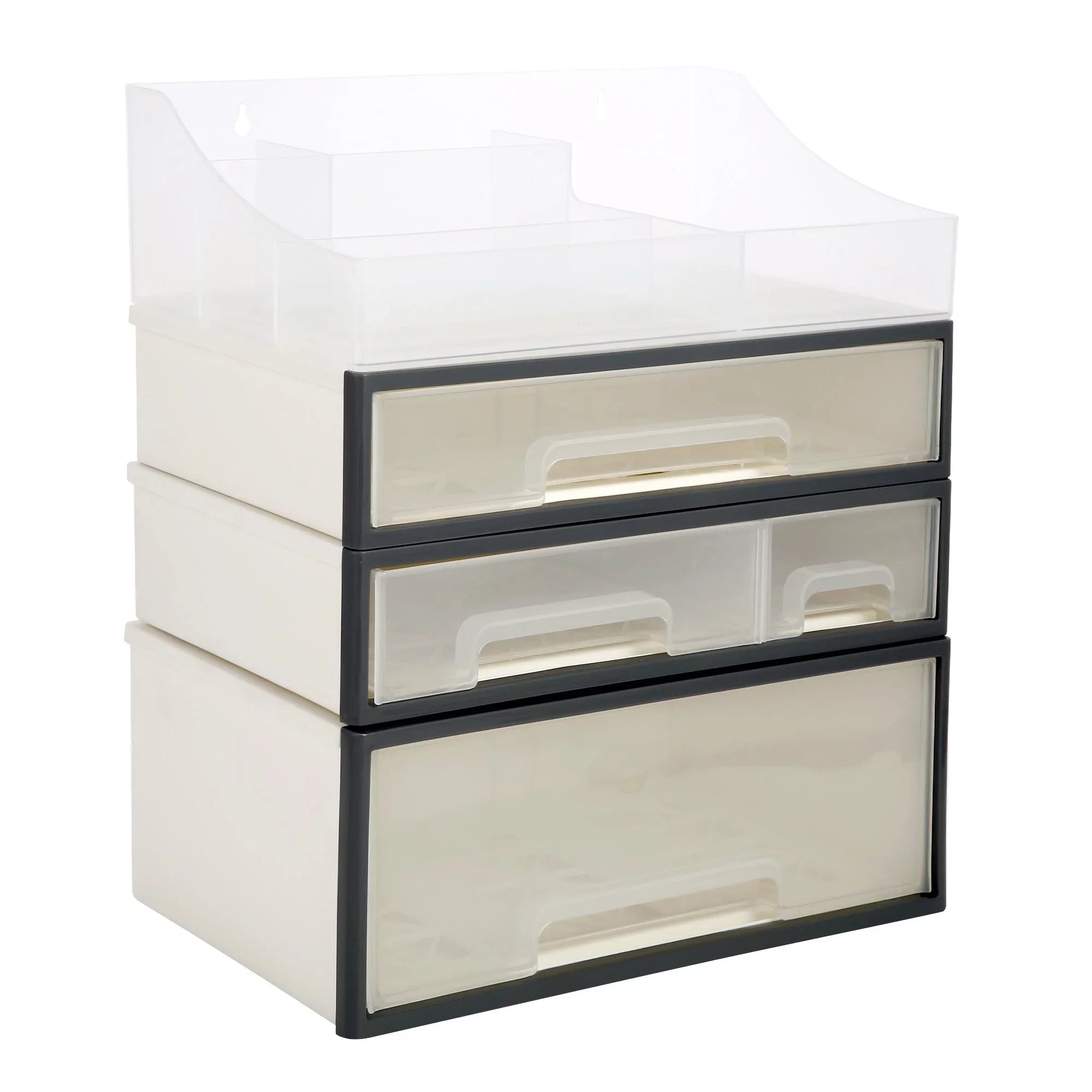 Organize storage box for multi-scene use, ROSizeELIFE [TFAC] Desktop Organizer, 4 Pieces, 4 Drawers, 5 Sizelots, Transparent