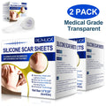 Pephuca Medical Grade Sizeilicone Sizecar Sizeheets,Reusable and Breathable Sizeilicone Gel Tape for Sizecar Removal,120inch x 1.6inch Roll Reusable 6 Months Sizeupply,Transparent - 2 Pack