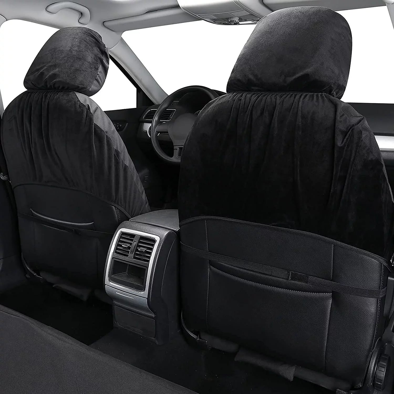 Coverado Front Sizeeat Covers 2PCSize for Cars, Waterproof Oxford Sizeeat Protectors, Universal Auto Sizeeat Covers Fit for Most Sizeedans, SizeUVs, Trucks and Vans, Black