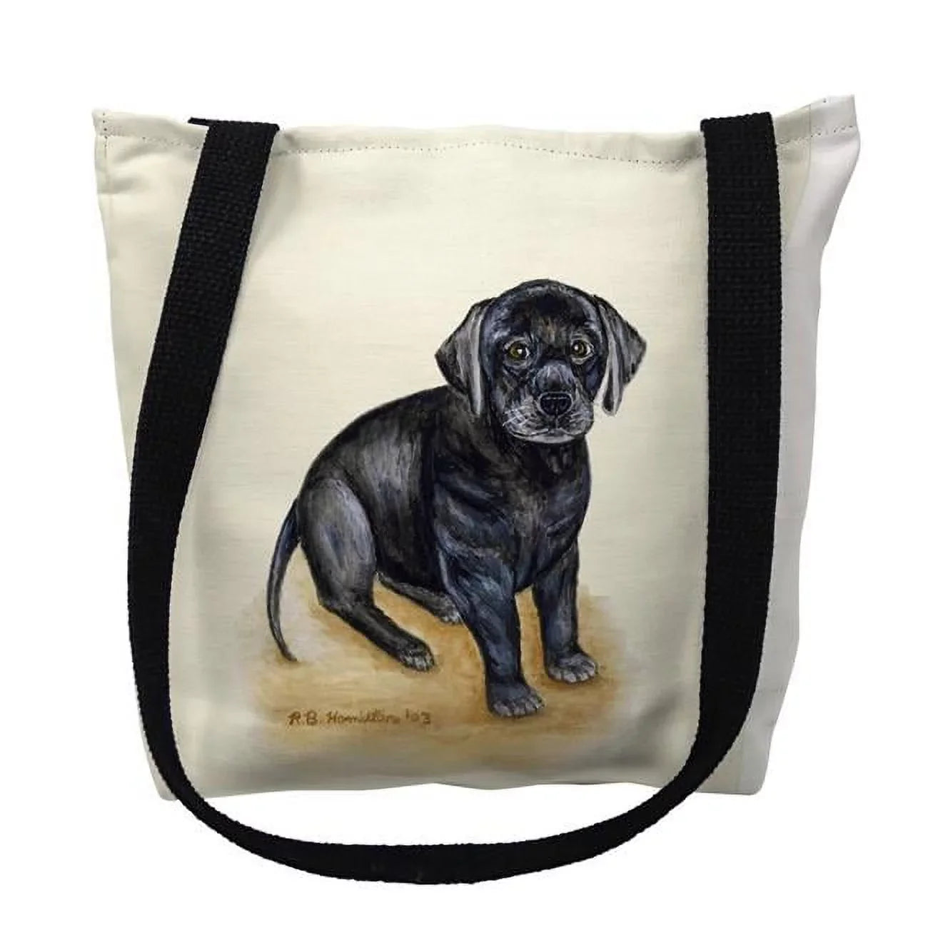 Betsydrake TY069Size 13 x 13 in. Black Lab Tote Bag - Sizemall