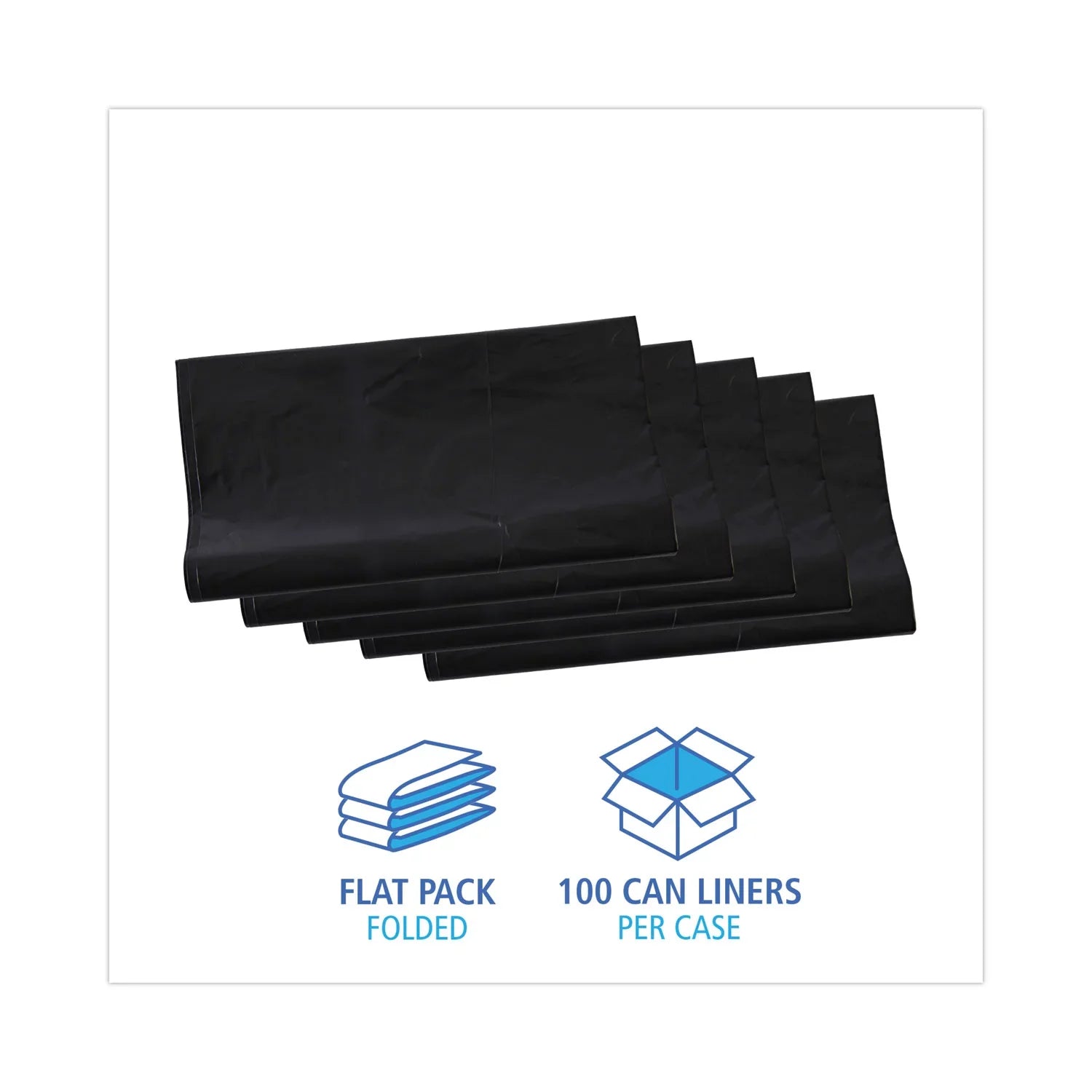 Boardwalk Linear Low Density Industrial Trash Bags, 56 gal, 1.7 mil, 43 x 47, Black, 100/Carton