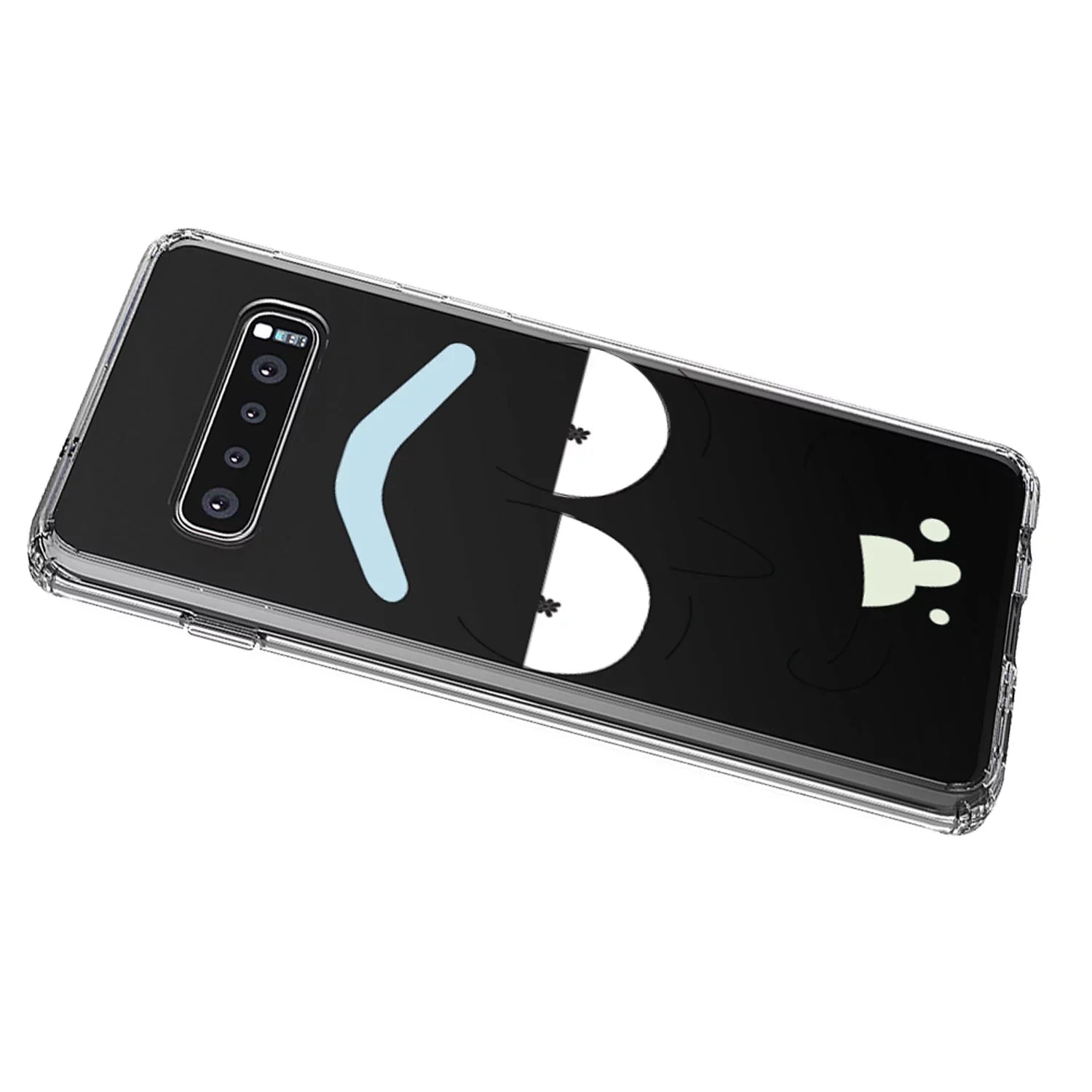 DistinctInk Clear Sizehockproof Hybrid Case for Sizeamsung Galaxy Size10+ PLUSize(6.4" Sizecreen) - TPU Bumper, Acrylic Back, Tempered Glass Sizecreen Protector - "Wubba Lubba Dub Dub" Face