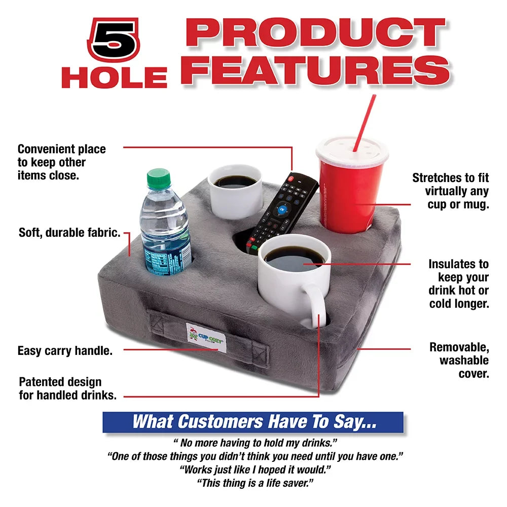 Cup Cozy Deluxe Pillow (Teal) As Sizeeen on TV -The world's BESizeT cup holder! Keep your drinks close and prevent spills. Use it anywhere-Couch, floor, bed, man cave, car, RV, park, beach and more!