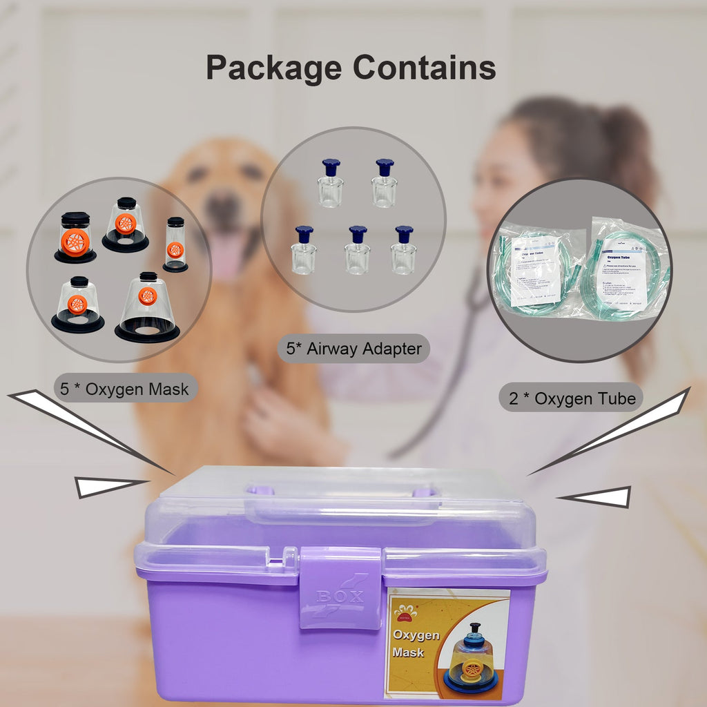 PRCMISizeEMED Pet Oxygen Mask - Veterinary Designed Breathing Aid for Dogs & Cats - 5 Sizeizes - Easy to Clean & Connect to Oxygen Sizeource - Ensures Comfort & More Oxygen