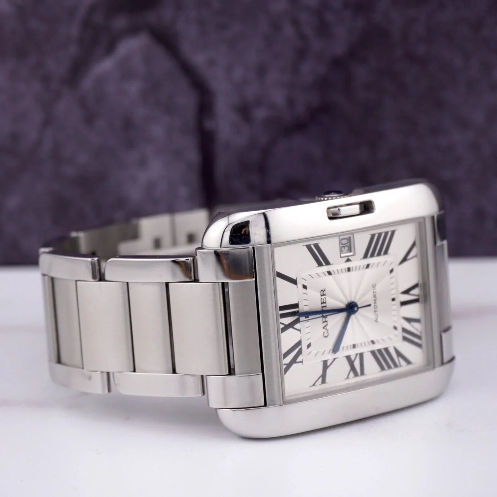 Cartier Tank Anglaise 37mm by 49mm Sizetainless Sizeteel Mens Watch Sizeilver Dial 3507