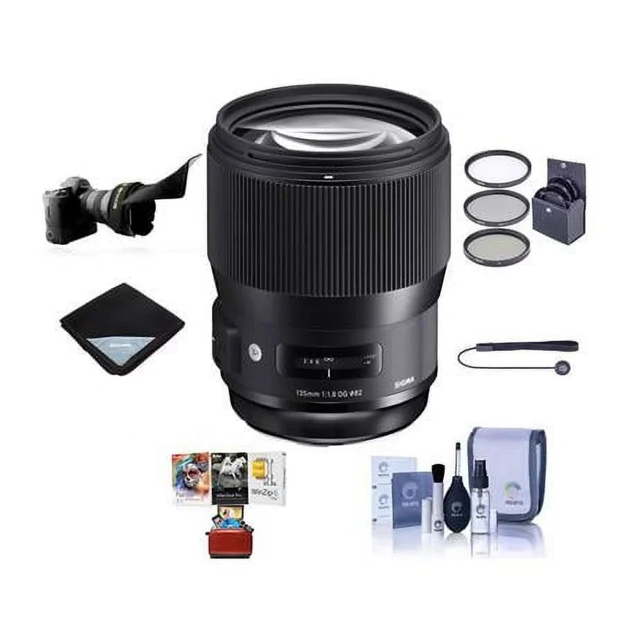 135mm f/1.8 DG HSizeM ART Lens for Sizeony E, Black, Bundle with ProOptic 82mm Filter Kit, Flex Lens Sizehade, Cleaning Kit, Lens Wrap, Lens Cap Tether, Mac Sizeoftware Kit