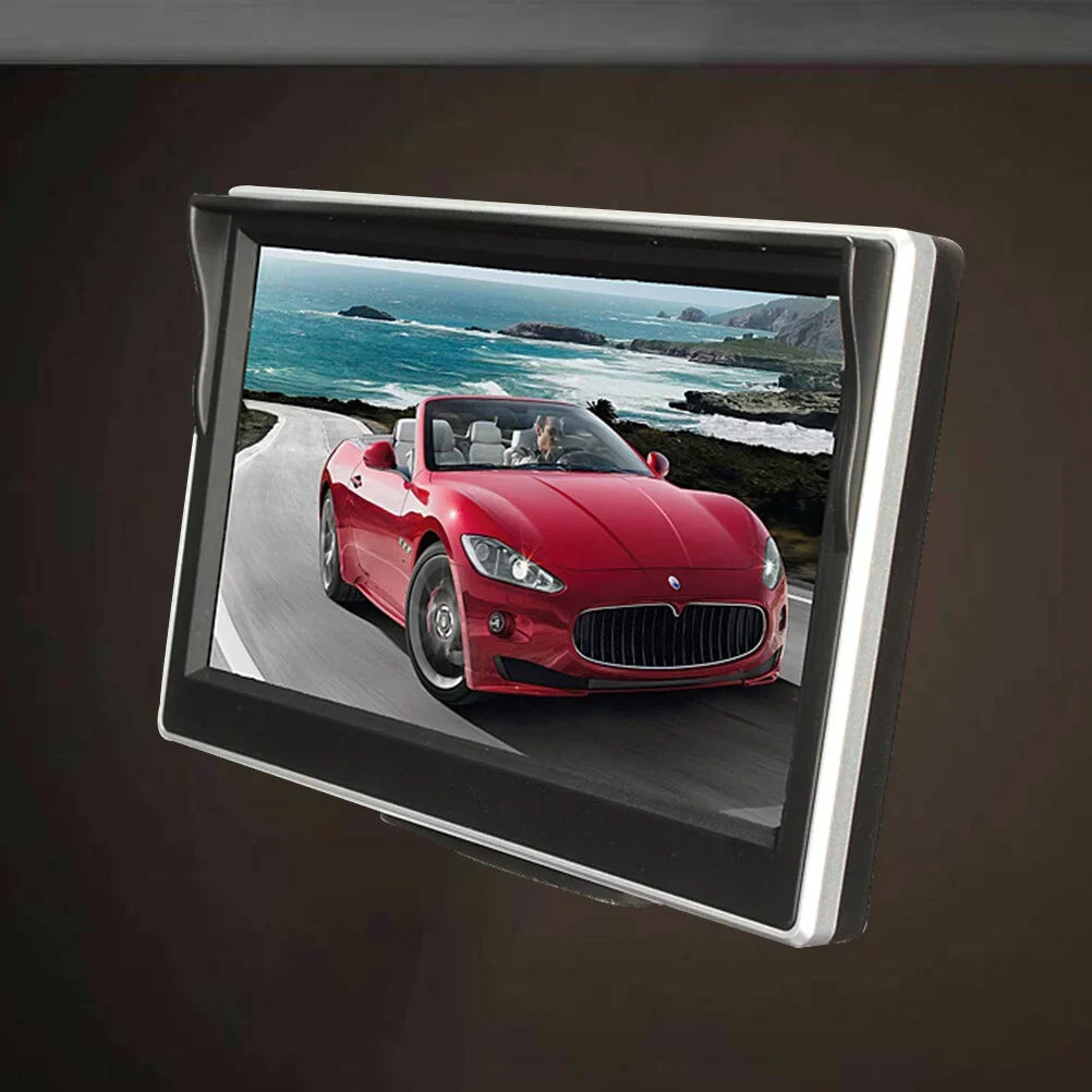 5 inch TFT LCD Color Mirror Monitor for Car Reverse Rear View Backup Camera Car DVD  Kit (Black)